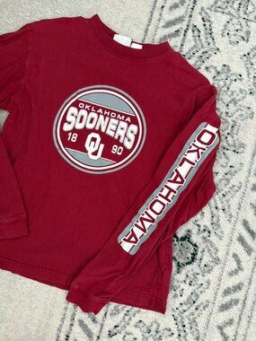 Vintage Oklahoma Sooners Youth Large Red Long Sleeve Tee